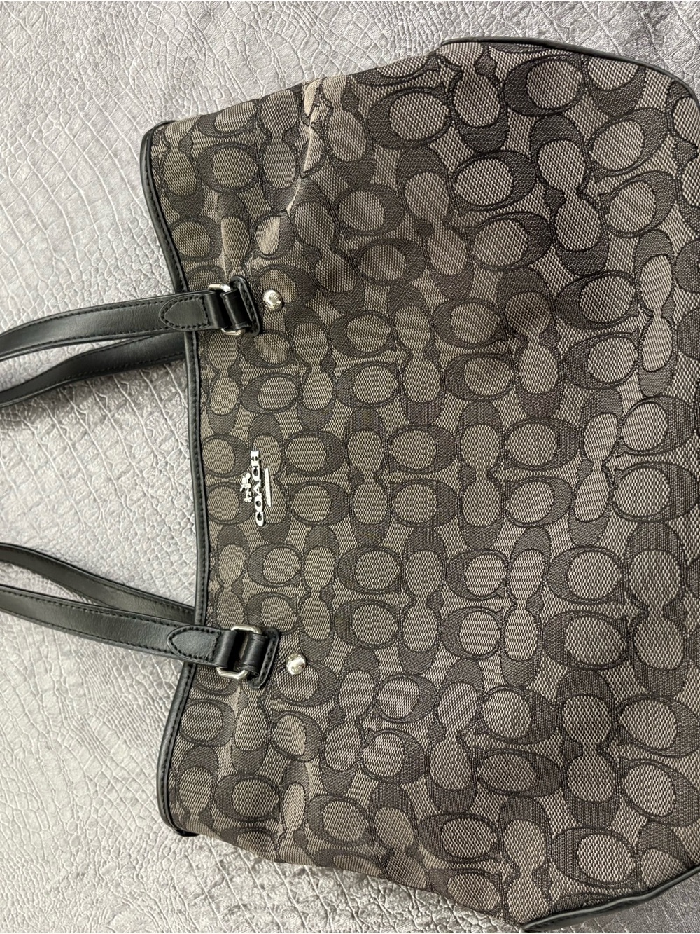 Coach Brown and Black Signature Jacquard Tote